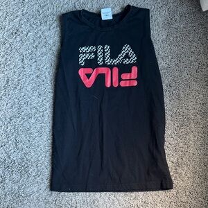 Fila Kids Black Tank Top with Red Logo